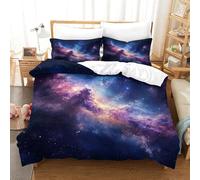 HMRKOEPGX Espace 3D Sets Housse De Couette en Microfibre Cosmique 3 Pcs Literie Adolescent Famille Collection Double(200x200cm)