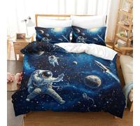 HMRKOEPGX Espace 3D Sets Housse De Couette Microfibre Cosmique 3 Pcs Literie pour Adultes Enfants Filles Famille Collection Double(200x200cm)