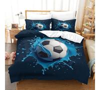 HMRKOEPGX Football 3D Sets Housse De Couette Microfibre Football 3 Pcs Imprimé Literie Adulte Chambre Décor Single(140x200cm)