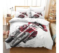 HMRKOEPGX Motocross 3D Sets Housse De Couette en Microfibre Sports de Montagne 3 Pcs Housse De Couette Adulte Chambre Décor Single(140x200cm)