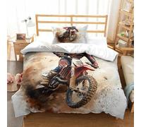 HMRKOEPGX Motocross 3D Sets Housse De Couette Microfibre Sports de Montagne 2 Pcs Housse De Couette Adolescent Famille Collection Single(135x200cm)