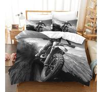 HMRKOEPGX Motocross 3D Sets Housse De Couette Microfibre Sports de Montagne 3 Pcs Housse De Couette Adulte Chambre Décor Single(140x200cm)