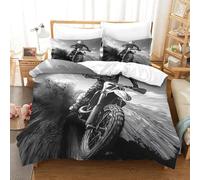 HMRKOEPGX Motocross 3D Sets Housse De Couette Microfibre Sports de Montagne 3 Pcs Housse De Couette pour Adultes Enfants Filles Famille Collection Super King(260x220cm)