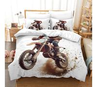 HMRKOEPGX Motocross 3D Sets Housse De Couette Microfibre Sports de Montagne 3 Pcs Imprimé Literie Adulte Chambre Décor Double(200x200cm)