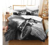 HMRKOEPGX Motocross 3D Sets Housse De Couette Microfibre Sports de Montagne 3 Pcs Literie Adolescent Chambre Décor Double(200x200cm)