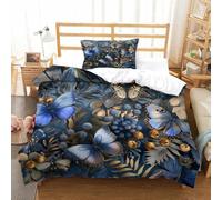 HMRKOEPGX Papillon 3D Sets Housse De Couette Microfibre Romantique 2 Pcs Imprimé Literie Adolescent Famille Collection Single(135x200cm)