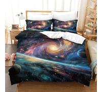 HMRKOEPGX Planètes cosmiques 3D Sets Housse De Couette en Microfibre Espace 3 Pcs Literie pour Enfants Chambre Décor King(220x240cm)