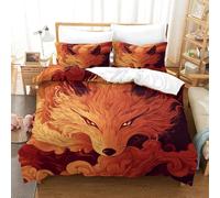 HMRKOEPGX Renard 3D Sets Housse De Couette Microfibre Animal 3 Pcs Housse De Couette pour Enfants Chambre Décor Double(200x200cm)