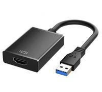 Hmrope Adaptateur USB vers HDMI, USB 3.0/2.0 vers HDMI 1080p Full HD Vidéo Audio Multi Moniteur Convertisseur Adaptateur pour PC HDTV Compatible avec Windows XP 7/8/8.1/10 (Pas Mac & Vista)