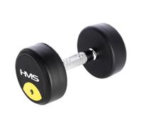 HMS HG Pro Haltère ronde avec revêtement en caoutchouc - Taille : 9 kg