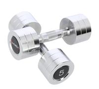 HMS Paire de poids en acier chromé Fitness, Dummbell Set (5 kg)