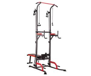 HMS Power Tower Pull Up Station with Multiple Accessories