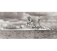 HMS Ramillies, un cuirassé super-dreadnought de classe Revenge. Des navires de guerre britanniques publié en 1940 par Hilary Jane Morgan (58,4 x 25,4 cm)