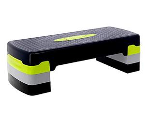 HMS Stepper Crossfit Fitness pour l'aérobic, Les Exercices à Domicile, Le Cardio Training, Stepper réglable (avec Trois Niveaux de réglage en Hauteur), Couleur Vert-Gris, AS002, Longueur 67 cm