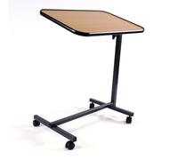 HMS-Vilgo Table de lit d'alité TA3909 - piètement en H, Grand Plateau réglable - 2 roulettes à Freins