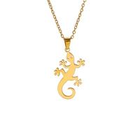 Hmsanase Collier Pendentif Argent Bijoux Hommes Femmes Necklace Collier Lézard Gecko pour Femme Chaîne Collier Reptile Pendentif Agold