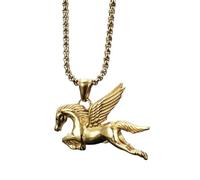 Hmsanase Collier Pendentif Argent Bijoux Hommes Femmes Necklace Collier Pendentif Cheval Volant Vintage Couleur Or