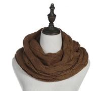 Hmsanase Écharpes Écharpes pour Femmes Wrap Femmes Couleur Unie Câble Tricot Laine Snood Infini Écharpe Hiver Cou Plus Col Col Cercle Foulards Taille Unique Marron