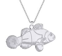 Hmsanase Fascinant Collier Pendentif Argent Bijoux Hommes Femmes Necklace Collier Pendentif Poisson pour Hommes Femmes Punk Spa467-S