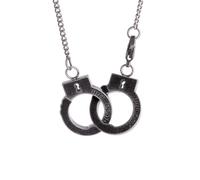 Hmsanase Fascinant Collier Pendentif Argent Bijoux Hommes Femmes Necklace Menottes Pendentif Collier pour Hommes Et Femmes Personnalité Punk Hip Hop Rock Al19936-Noir