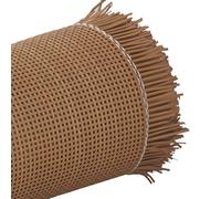 HMTBQT Rouleau de Toile en Rotin Plastique 40-100cm de Largeur, Cannage Rouleau Synthétique Sangle de Osier Pré-tissée Ouverte en PE Tressage - pour Vannerie Rénovation de Meubles(Marron,61cmx2m)
