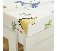 HMtideby Drap-housse en coton pour lit de bébé Motif dinosaure 140 x 70 cm