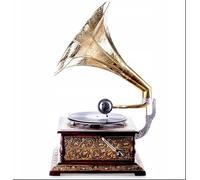 HMV - Gramophone fonctionnant - Phonographe - Look vintage - Enregistreur vinyle à remonter