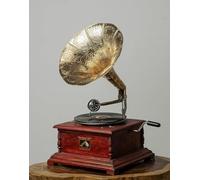 HMV Gramophone Tourne-disque Travail Phonographe Bois et Laiton Bois Laiton Gramophone