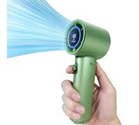 HmXiansen Ventilateur portable - Mini ventilateur turbo réglable à 100 vitesses, batterie rechargeable de 5000 mAh, corps en métal et affichage numérique, ventilateur de bureau personnel pour (Green)