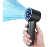 HmXiansen Ventilateur portable - Mini ventilateur turbo réglable à 100 vitesses, batterie rechargeable de 5000 mAh, corps en métal et affichage numérique, ventilateur de bureau personnel pour voyage