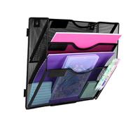 HMXLJJY Porte-documents mural en maille A4 à 3 étages pour bureau, maison, etc. Noir