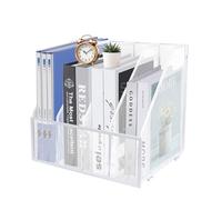 HMXLJJY Porte-revues en maille métallique A4, porte-documents de bureau à 4 sections pour ranger le bureau, organiseur de papier, 4 compartiments, blanc
