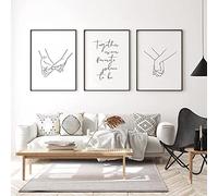 HMXQLW Abstrait Noir Blanc Dessin Au Trait Amour Impression sur Toile Affiche Decoration Murale Tableau Art Toile Peinture Salon Chambre Maison Decoration Murale sans Cadre (D,40X60cm)