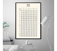 HMXQLW Alphabet Coréen Apprentissage Toile Peinture Tableau Decoration Murale, Impression sur Toile Art Affiche Salon Enfants Chambre Maison Décoratifs Aesthetic Room Decor sans Cadre (50X80CM,2)
