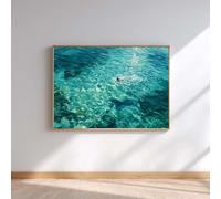 HMXQLW Bleu Vert Mer Nager Paysage Toile Tableau Decoration Murale,Impression sur Toile Art Affiche Salon Chambre Maison Decor Sans Cadre (40X60CM,A)