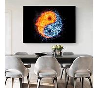 HMXQLW Feu Et l'eau Impression sur Toile Affiche Yin Yang Decoration Murale Tableau Art Moderne Toile Peinture Salon Chambre Maison Decoration Murale sans Cadre (40x60cm)