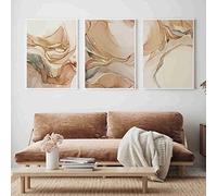 HMXQLW Moderne Abstrait Marbre Toile Peinture Affiche Decoration Murale Tableau Art, Beige doré Luxe Impression sur Toile Salon Chambre Maison Decor Murale Aesthetic Art sans Cadre (3X60X90CM)