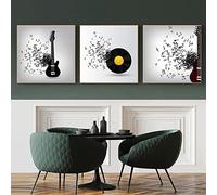 HMXQLW Noir et Blanc Guitare Musique Impression sur Toile Affiche Decoration Murale Tableau Art Moderne Toile Peinture Salon Chambre Maison Decoration Murale sans Cadre (3X30x30cm)