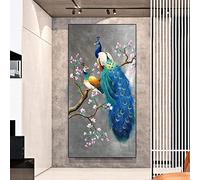HMXQLW Paon doré Animaux Toile Peinture Affiche Decoration Murale Tableau Art, Impression sur Toile Salon Chambre Maison Decor Murale Moderne Aesthetic Art sans Cadre (C,70x140cm)