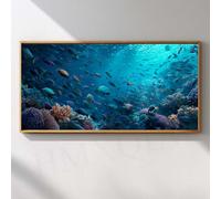 HMXQLW Scène Sous-marine Récifs et Poissons Tropicaux Toile Tableau Decoration Murale,Impression sur Toile Art Affiche Aquarium Maison Decor Sans Cadre (57X100CM,D)