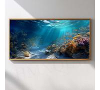 HMXQLW Scène Sous-marine Récifs et Poissons Tropicaux Toile Tableau Decoration Murale,Impression sur Toile Art Affiche Aquarium Maison Decor Sans Cadre (40X80CM,C)