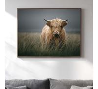 HMXQLW Vache Highland des Prairie Toile Tableau Decoration Murale,Impression sur Toile Art Affiche Salon Chambre Maison Decor Sans Cadre (60X90CM,YA-2)