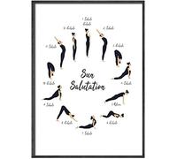 HMXQLW Yoga Salutation au Soleil Exercice Aérobie Toile Peinture Affiche Decoration Murale Tableau Art, Impression sur Toile Chambre Maison Decor Murale Aesthetic Art sans Cadre (40X60CM)