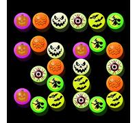 HMYHONDI Balles Rebondissantes Lumineuses Halloween,30 Pcs Halloween Plastique Scary Eyeball Balls pour Halloween Horror Props,Jouet Halloween Enfant pour Décoration de Fête d'halloween