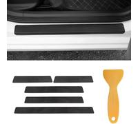 HMYOUXUAN 5 Pièces Protection Seuil de Porte de Voiture pour Xpeng G6 2023-2024 Anti-DéRapant Autocollant RéSistant Aux Rayures Carbone Fibre Décoratifs Accessoires