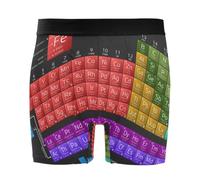 HMZXZ Boxer coloré pour homme Tableau périodique des éléments Sous-vêtements respirants Braguette sur le devant avec pochette S-XXL Education, multicolore, L