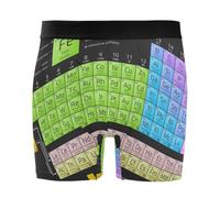 HMZXZ Boxer pour homme Tableau périodique des éléments Sous-vêtements respirants Braguette sur le devant avec pochette S-XXL Education, multicolore, L