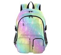 HMZXZ Galaxy Rainbow Glitter Star Sac à dos de voyage pour ordinateur portable Sac à dos robuste Sac d'école coloré College Bookbag 35,6 cm