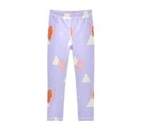 HMZXZ Leggings pour filles - Motif cœurs - Ailes - Nuages - Longueur totale - Pantalon décontracté pour enfants - 4 à 10 ans, multicolore, 6 ans