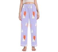 HMZXZ Pantalon de pyjama pour femme - Pantalon de pyjama - Cœurs d'amour - Ailes et nuages - Jambe large - Pantalon de détente - Étoile, multicolore, XL